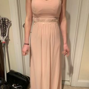 Elise Ryan pink/nude prom dress